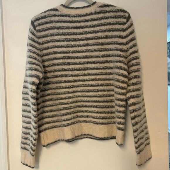 NWT Madewell Bouclé-Knit Wool Alpaca Sweater In Graphite Stripe Size Large - Picture 8 of 8